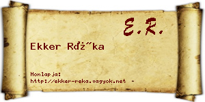Ekker Réka névjegykártya
